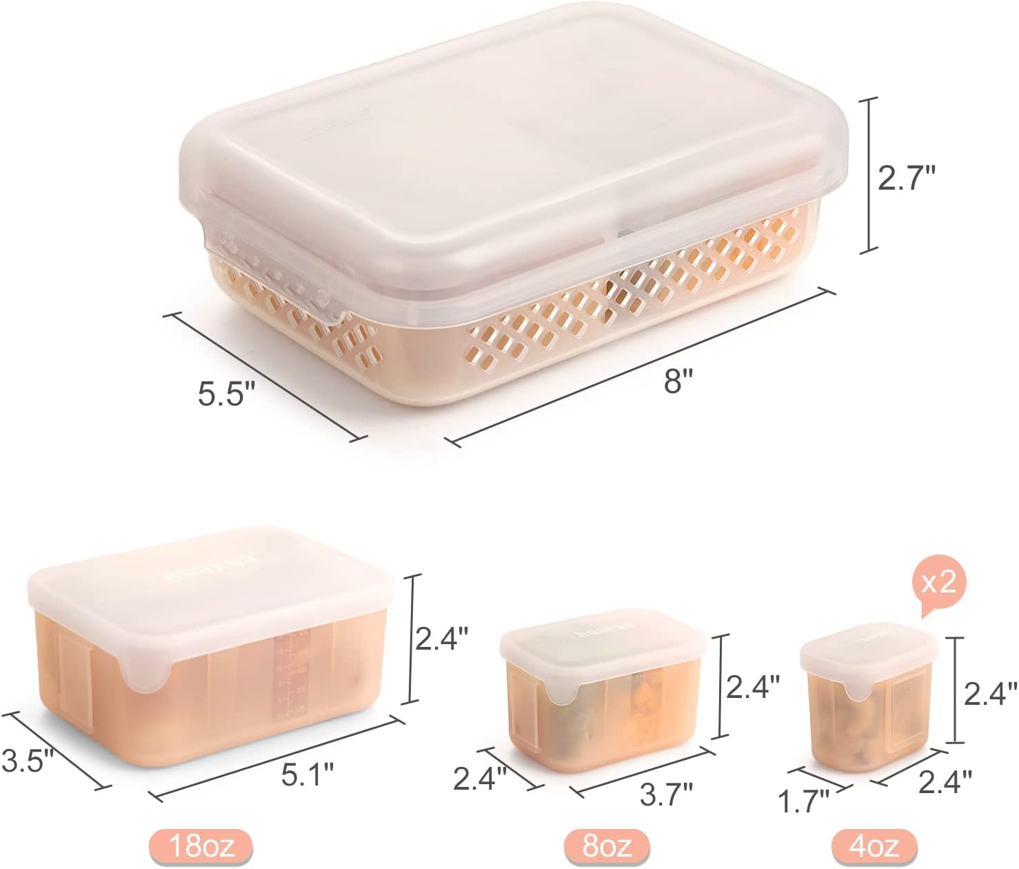 Family Active Stack Containers Pea Green - Haakaa