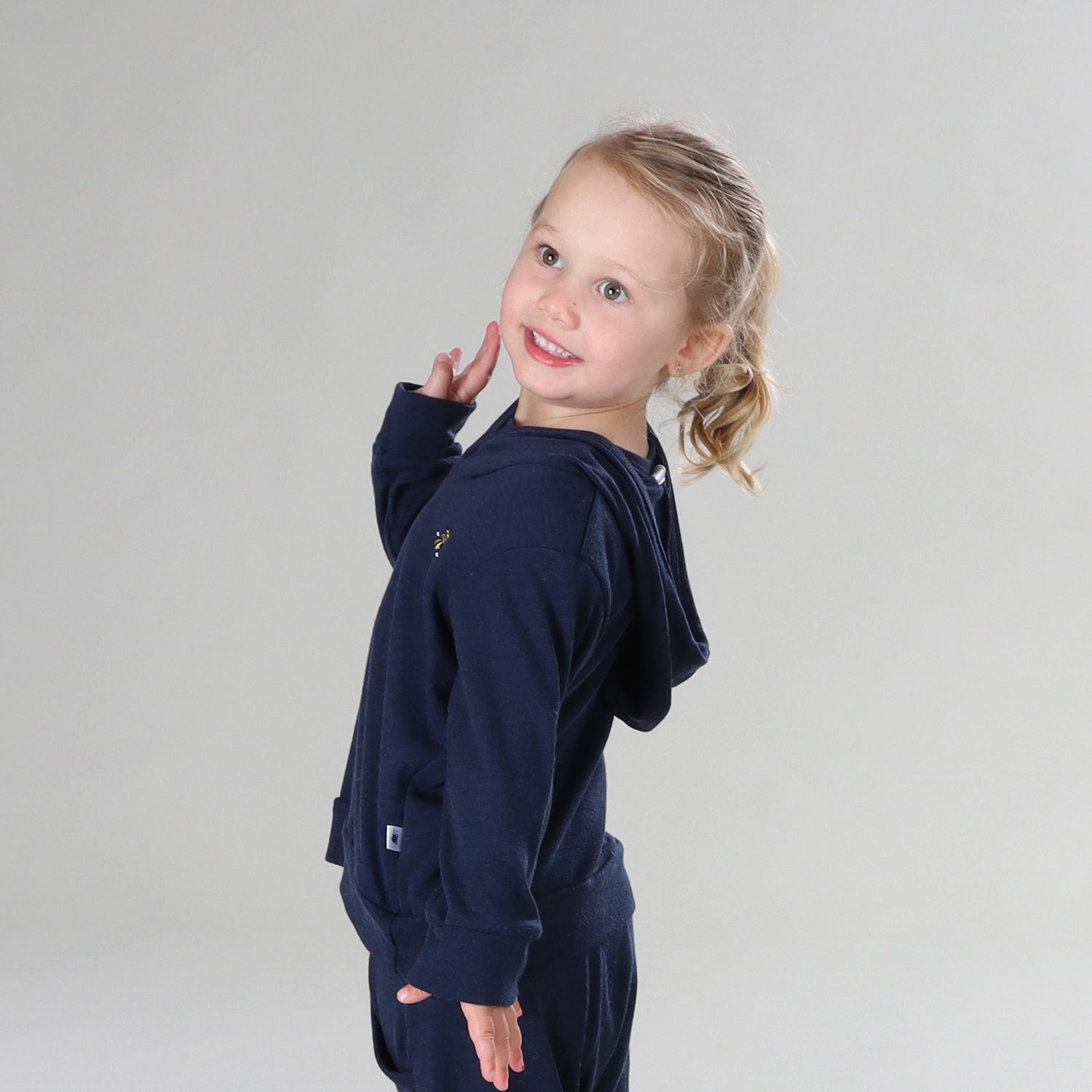 Merino Hoody 12mth Midnight Blue - Dimples