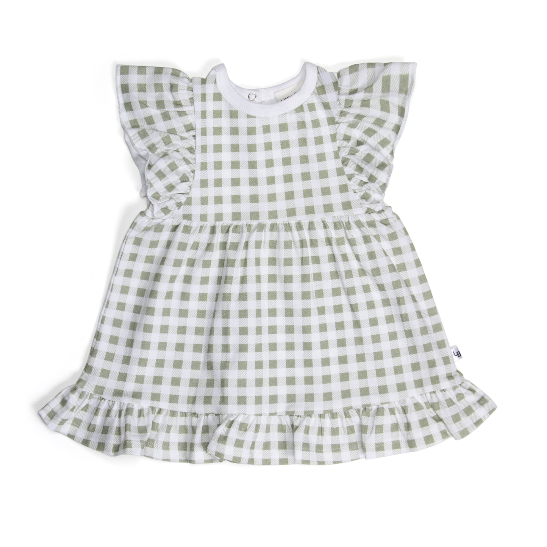 Cotton Frill Dress 3mth Green - Little Bee by Dimples