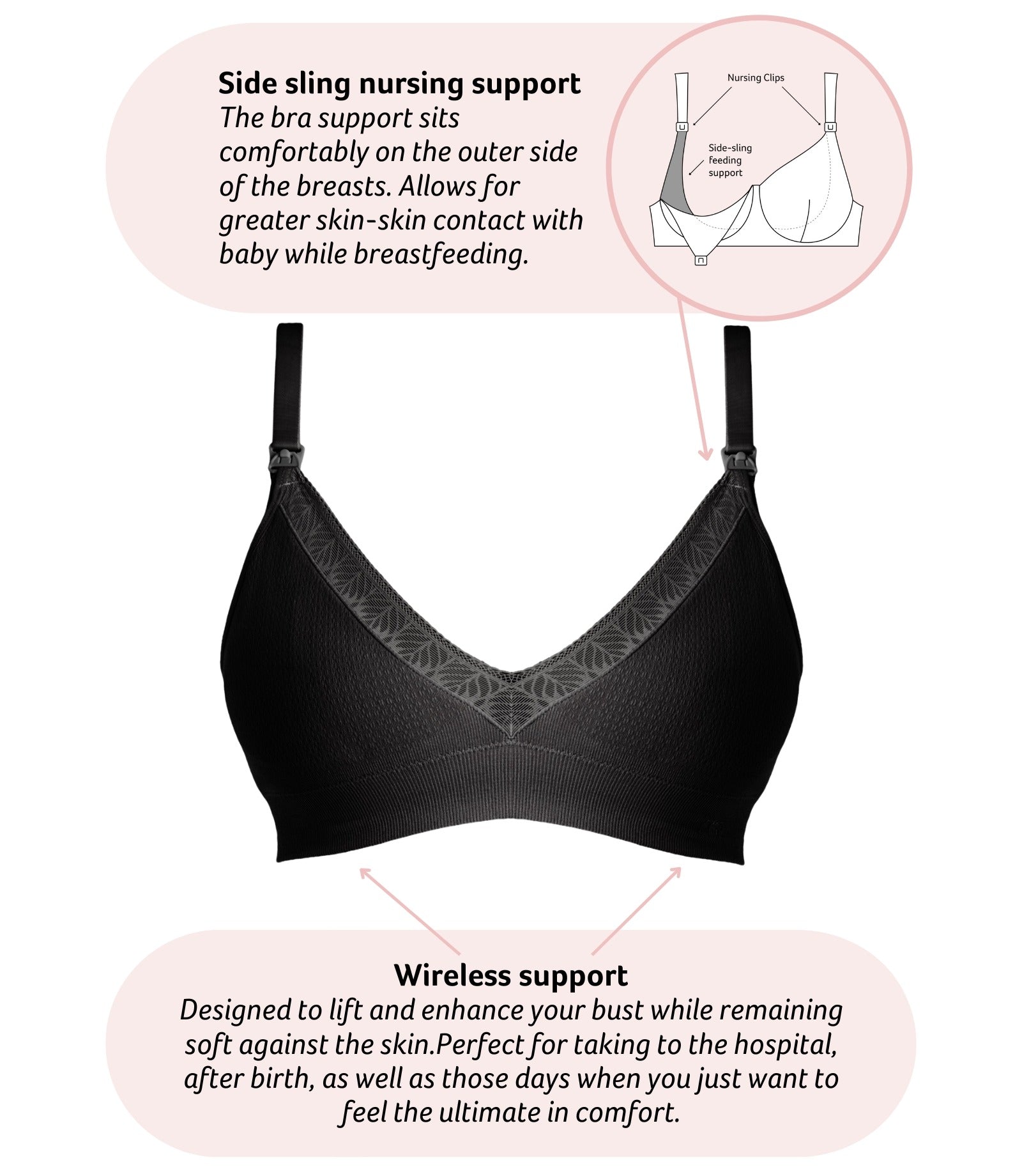 Hotmilk Caress FlexFit Nursing Bra Black L Regular - Hotmilk