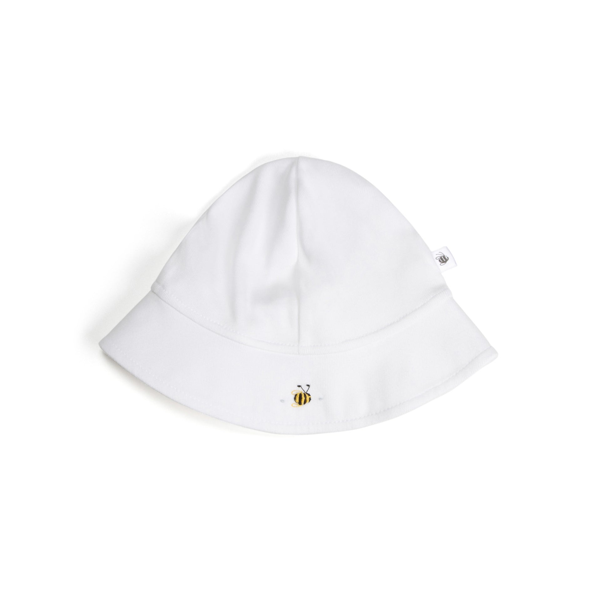 Cotton Bucket Sunhat L White Bee - Dimples