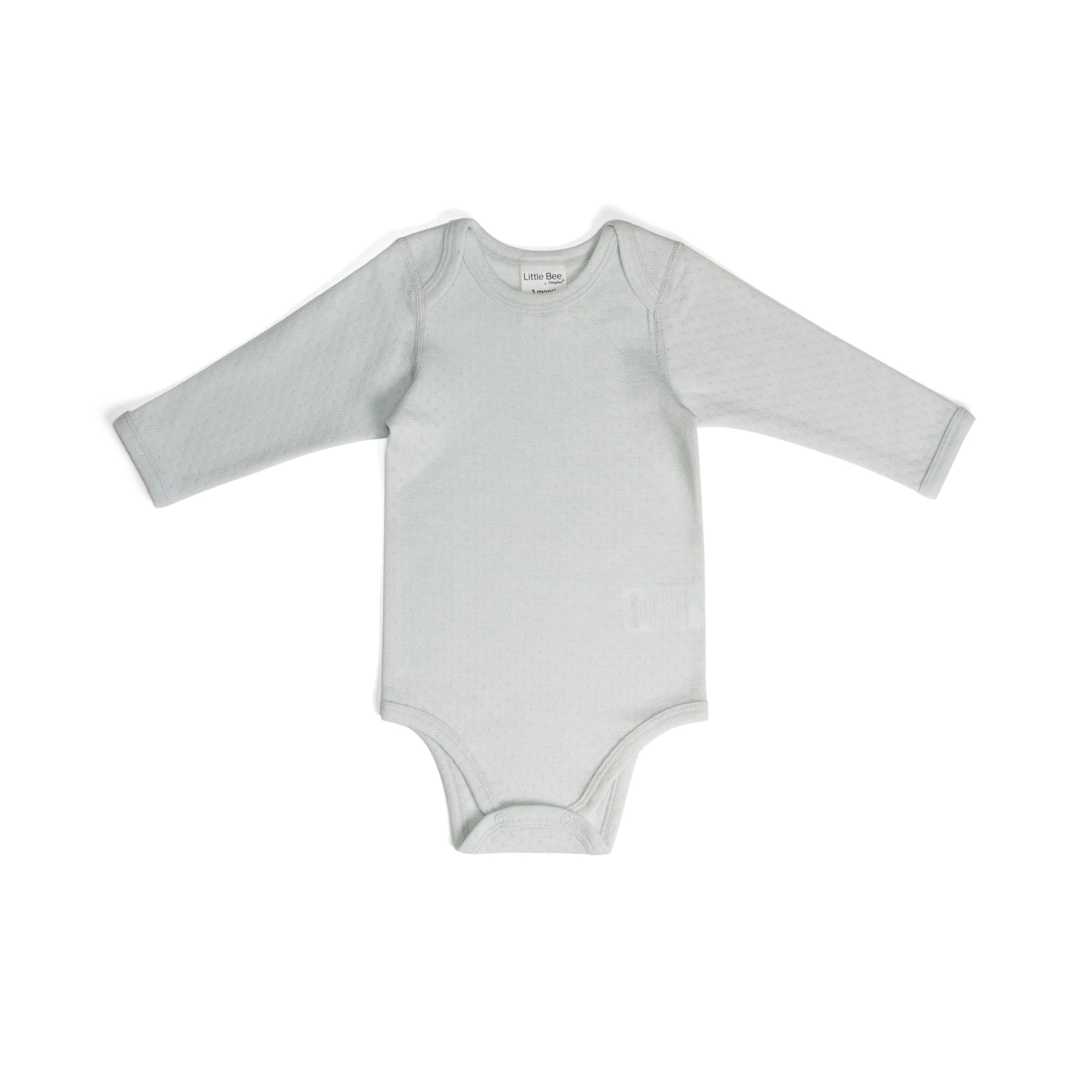 Merino Long Sleeve Bodysuit Duck Egg 12mth - Little Bee by Dimples
