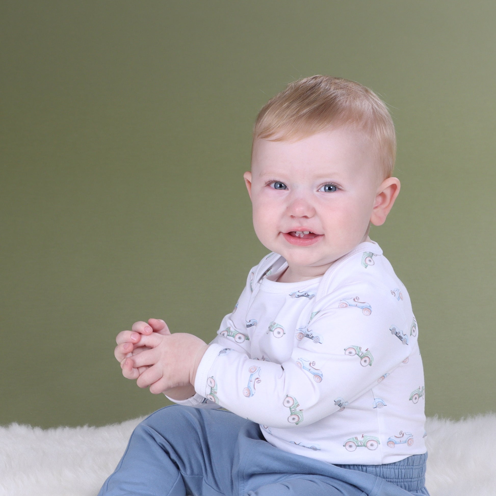 Cotton Long Sleeve Bodysuit 12mth Car - Little Bee by Dimples