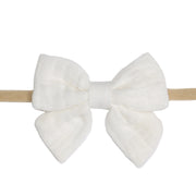 Muslin Tie Bow Headband - Fliss & Frankie - Dimples
