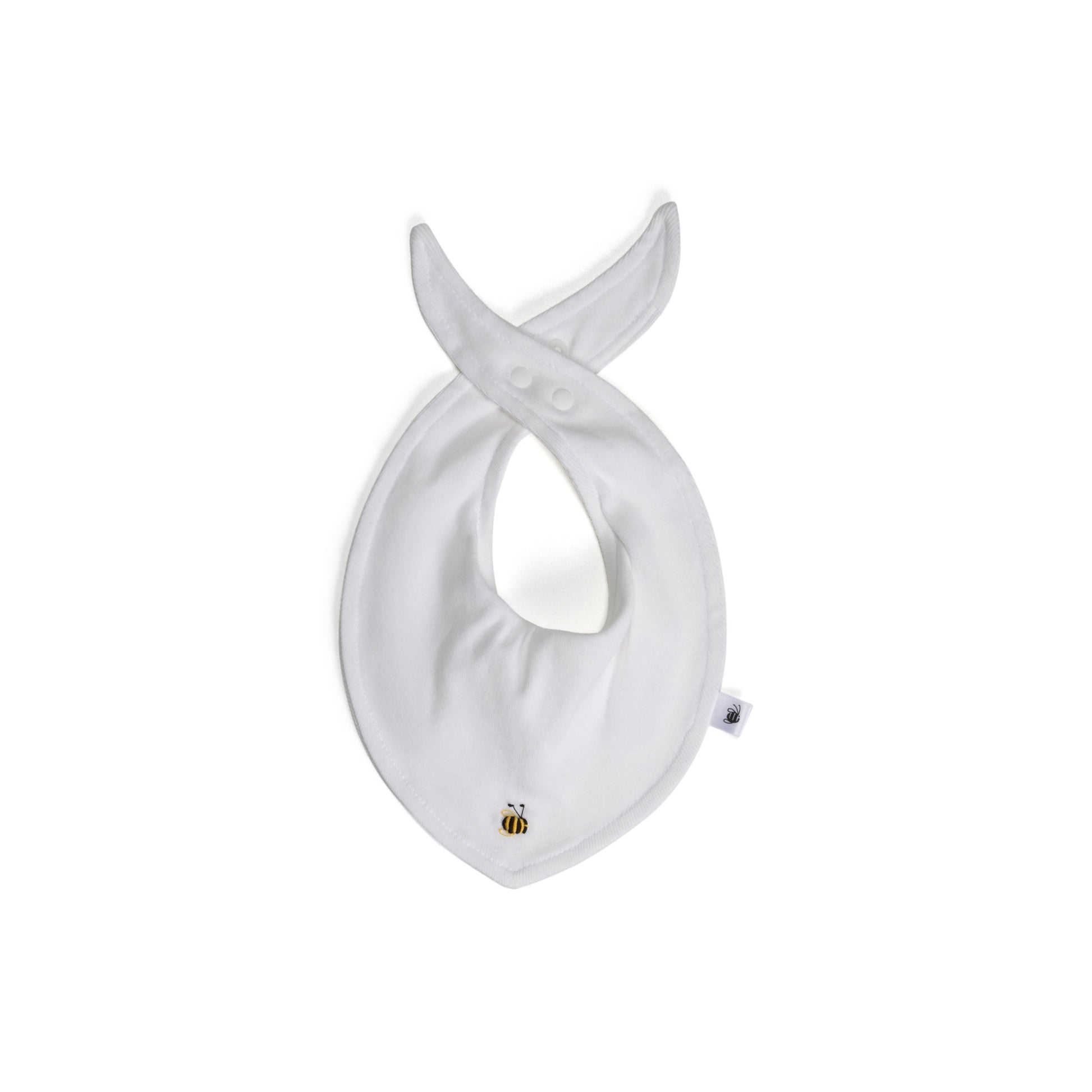 Cotton Bib O/S White Bee - Dimples