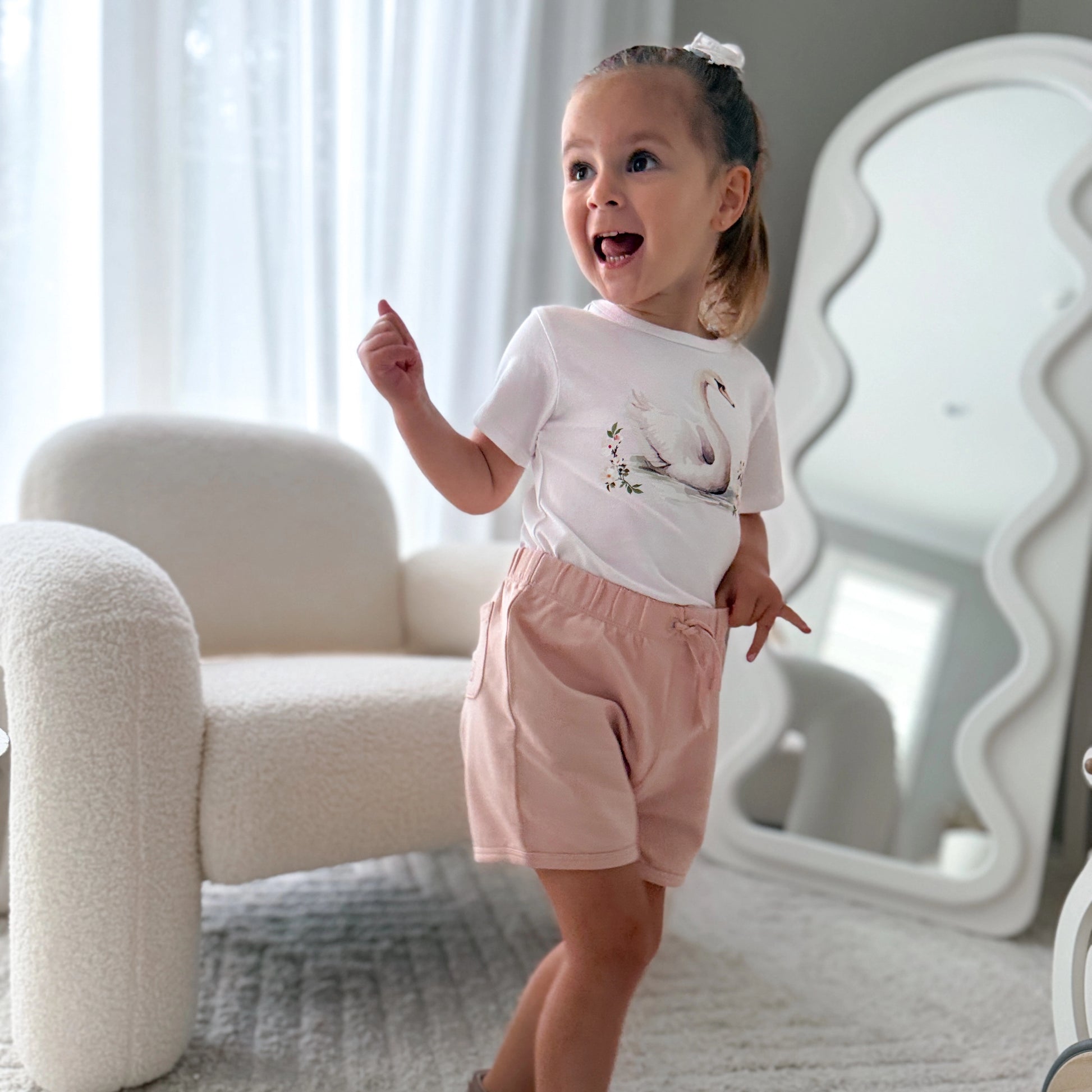 Cotton Shorts 12mth Pink - Little Bee by Dimples