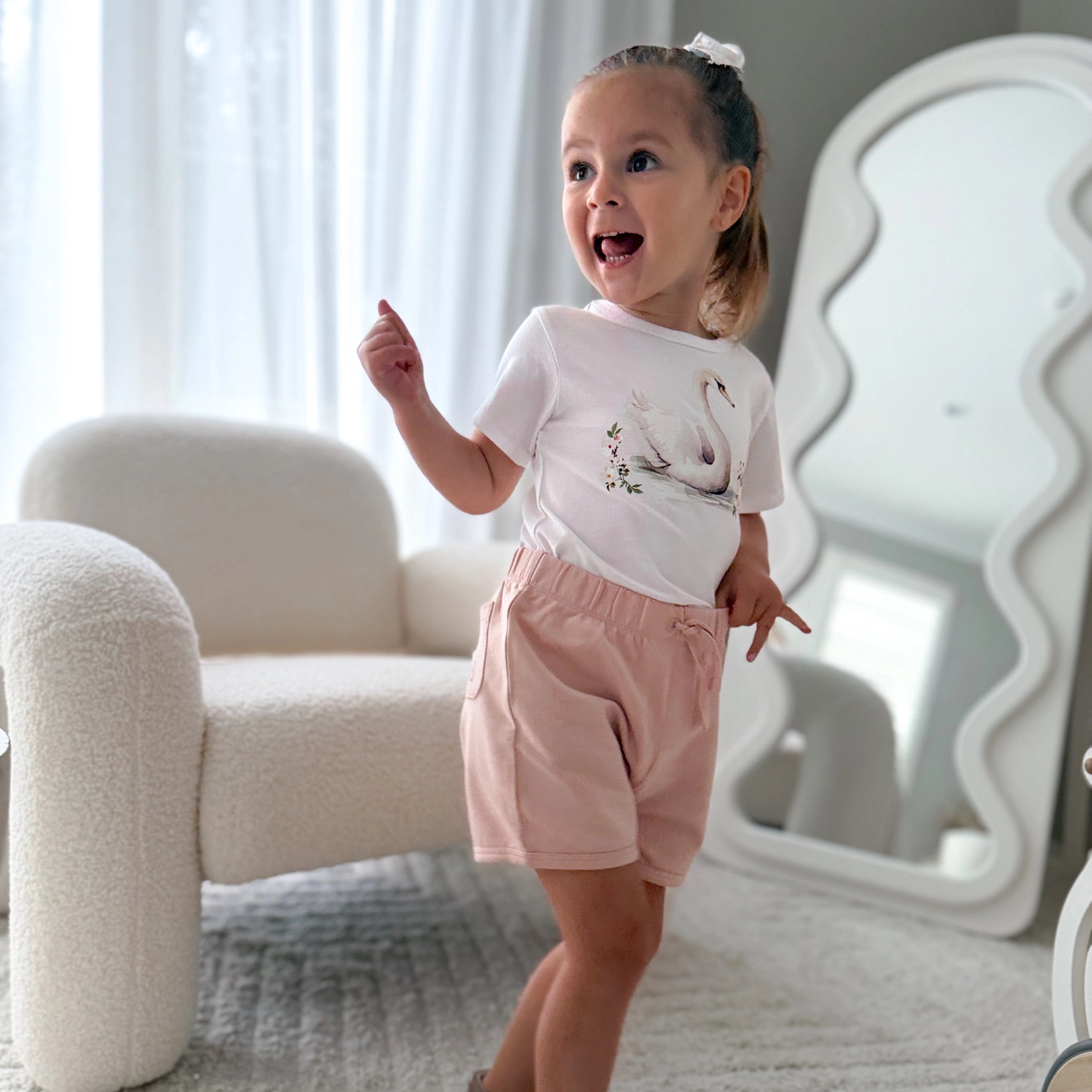 Cotton Shorts 12mth Pink - Little Bee by Dimples