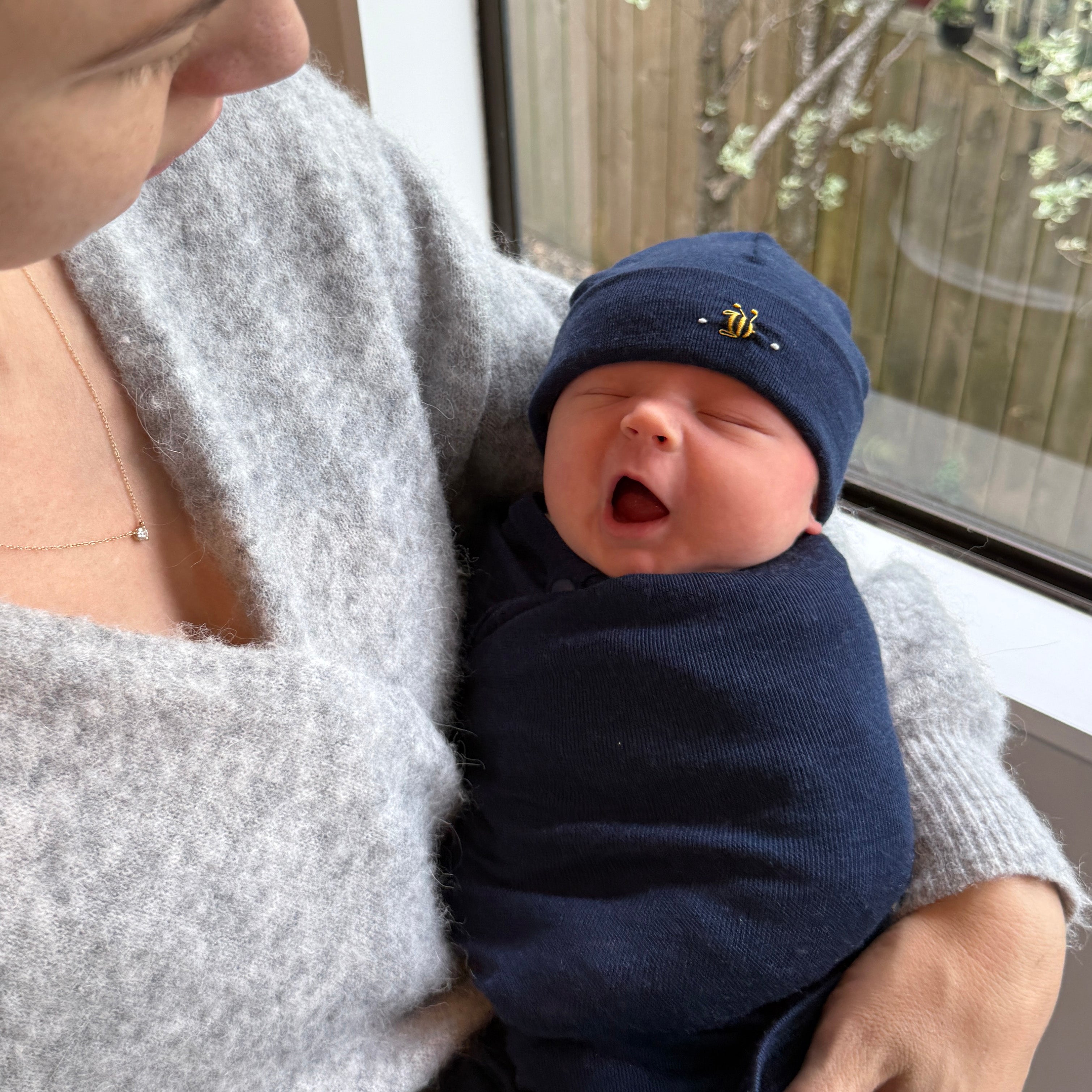 Merino Snugglewrap O/Size Midnight Blue - Dimples