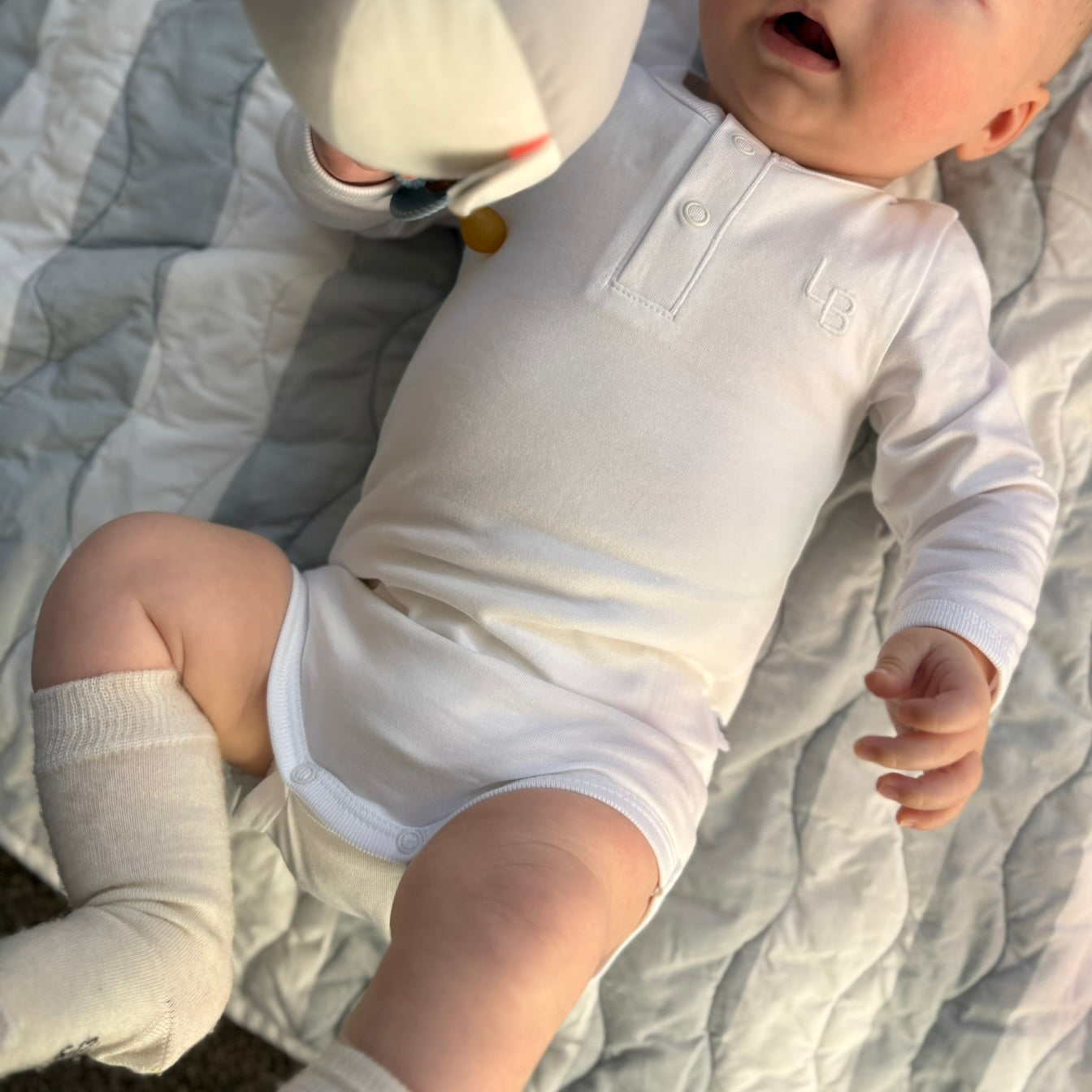 Cotton Placket Long Sleeve Bodysuit