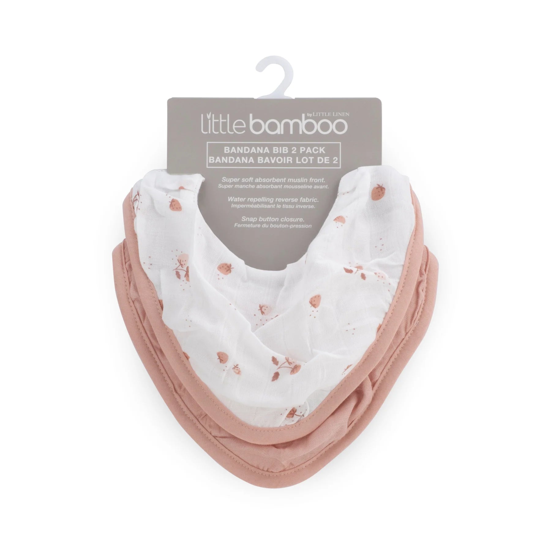 Little Bamboo Muslin Bib 5pk Dusty Rose - Little Bamboo