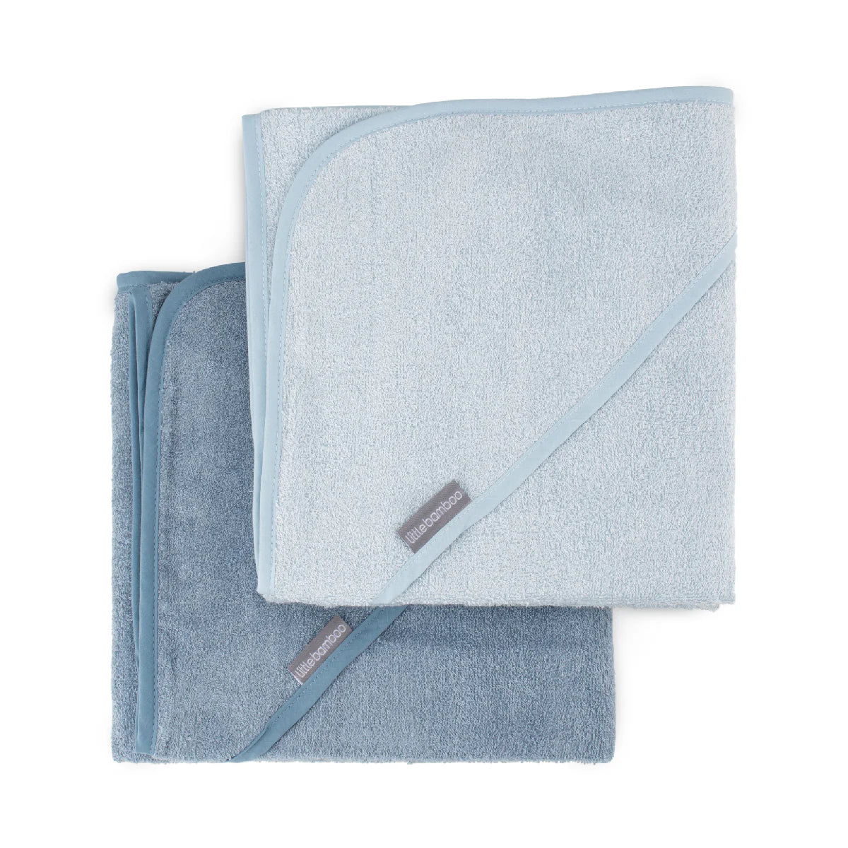 Little Bamboo Hooded Towel 2pk Retro Blue - Little Bamboo