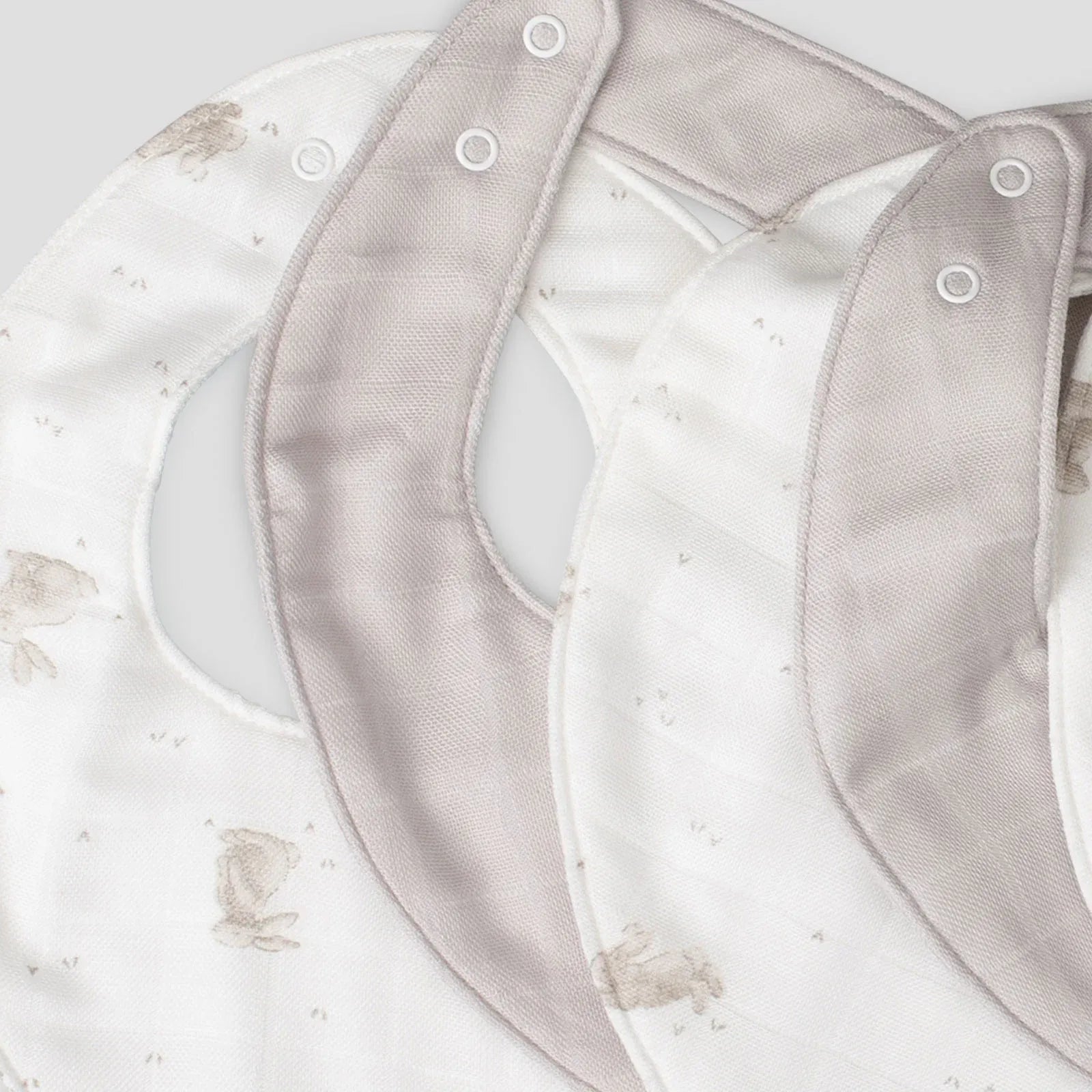 Little Bamboo Muslin Bib 5pk Stone Grey - Little Bamboo