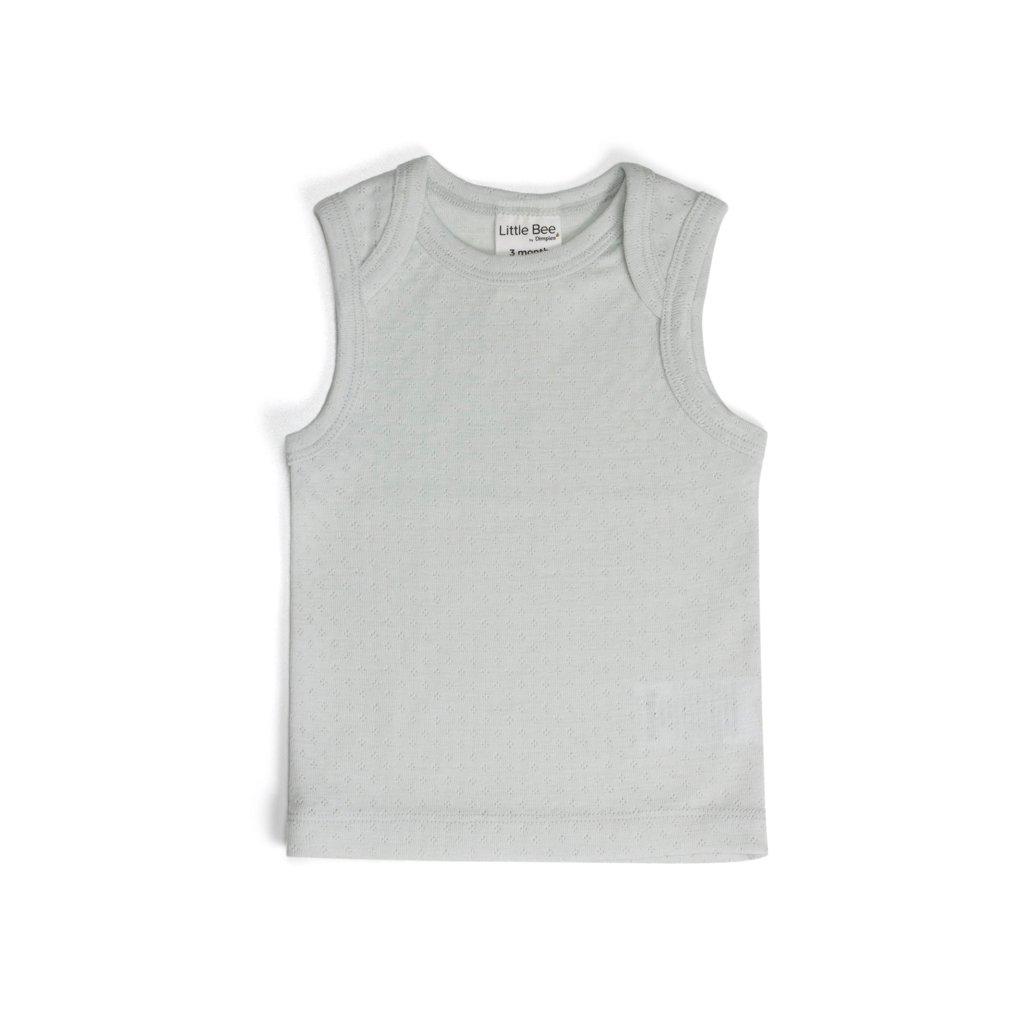 Merino Singlet Duck Egg 12mth - Little Bee by Dimples