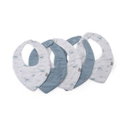 Little Bamboo Muslin Bib 5pk Retro Blue - Little Bamboo