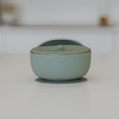 Baby Stainless Steel Suction Bowl with Lid Sage - Ease.Baby