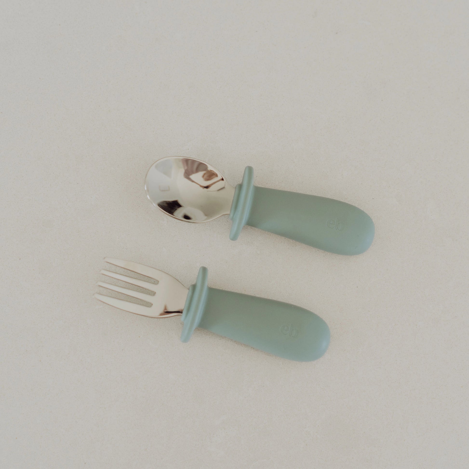 First Bites Cutlery Set Sage - Ease.Baby