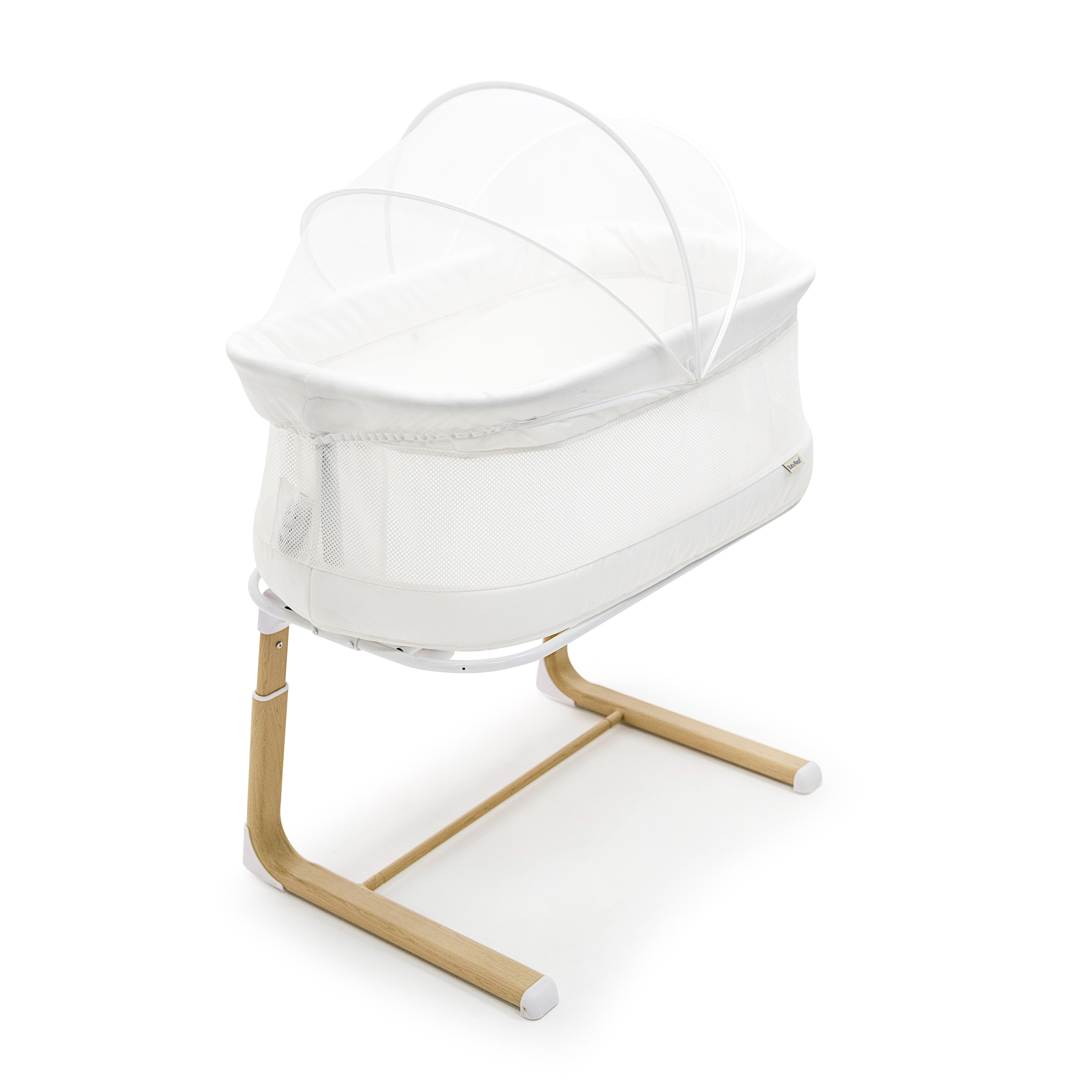 Swan Smart Bassinet White/Natural - BabyRest
