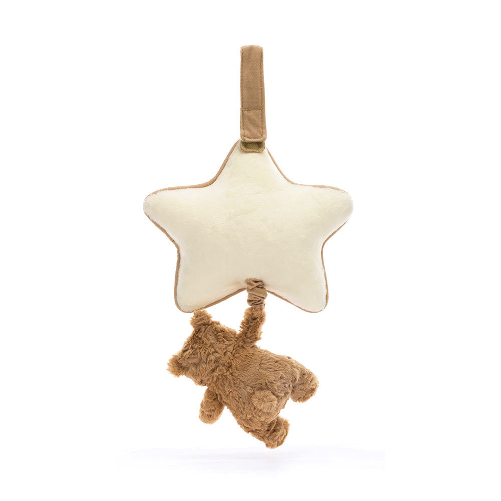 Bartholomew Bear Musical Pull White/Brown 5x18x30cm - Jellycat