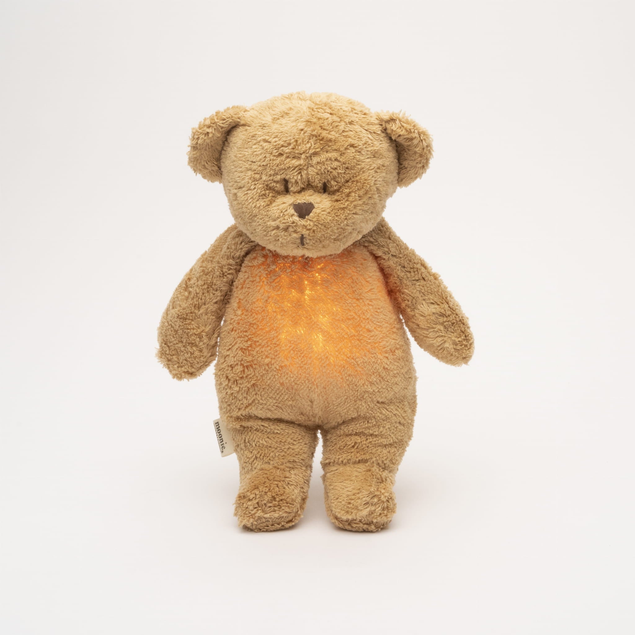 Moonie Organic Humming Plush Bear – Noise Machine and Night Light for ...