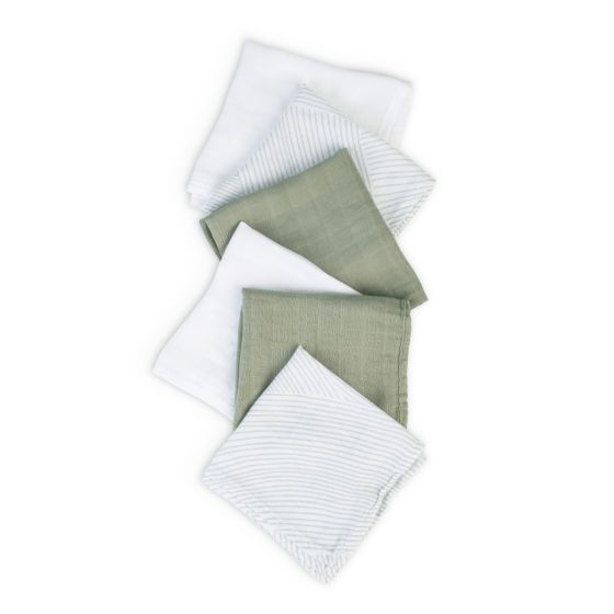 Muslin Washers 6pk Bayleaf - Little Bamboo