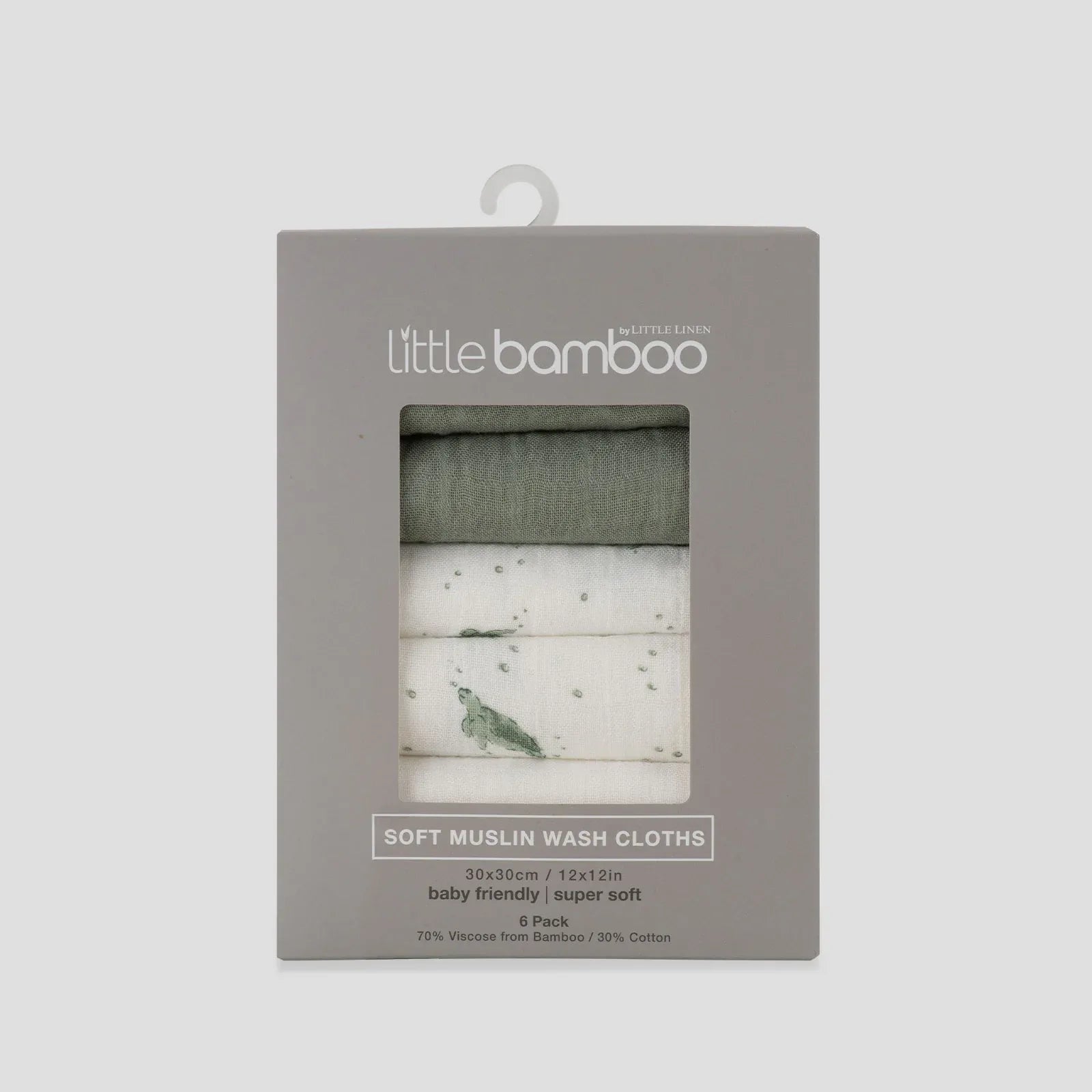 Muslin Washers 6pk Turtle Bay - Little Bamboo