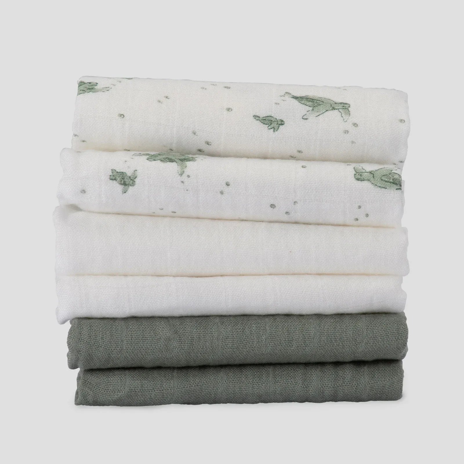 Muslin Washers 6pk Turtle Bay - Little Bamboo