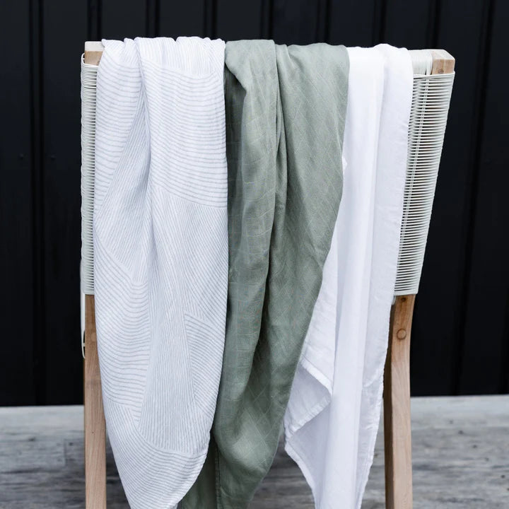 Muslin Wrap 3pk Bayleaf - Little Bamboo