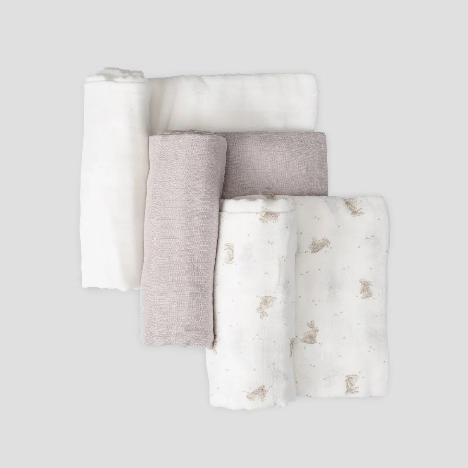 Muslin Wraps 3pk Stone Grey - Little Bamboo