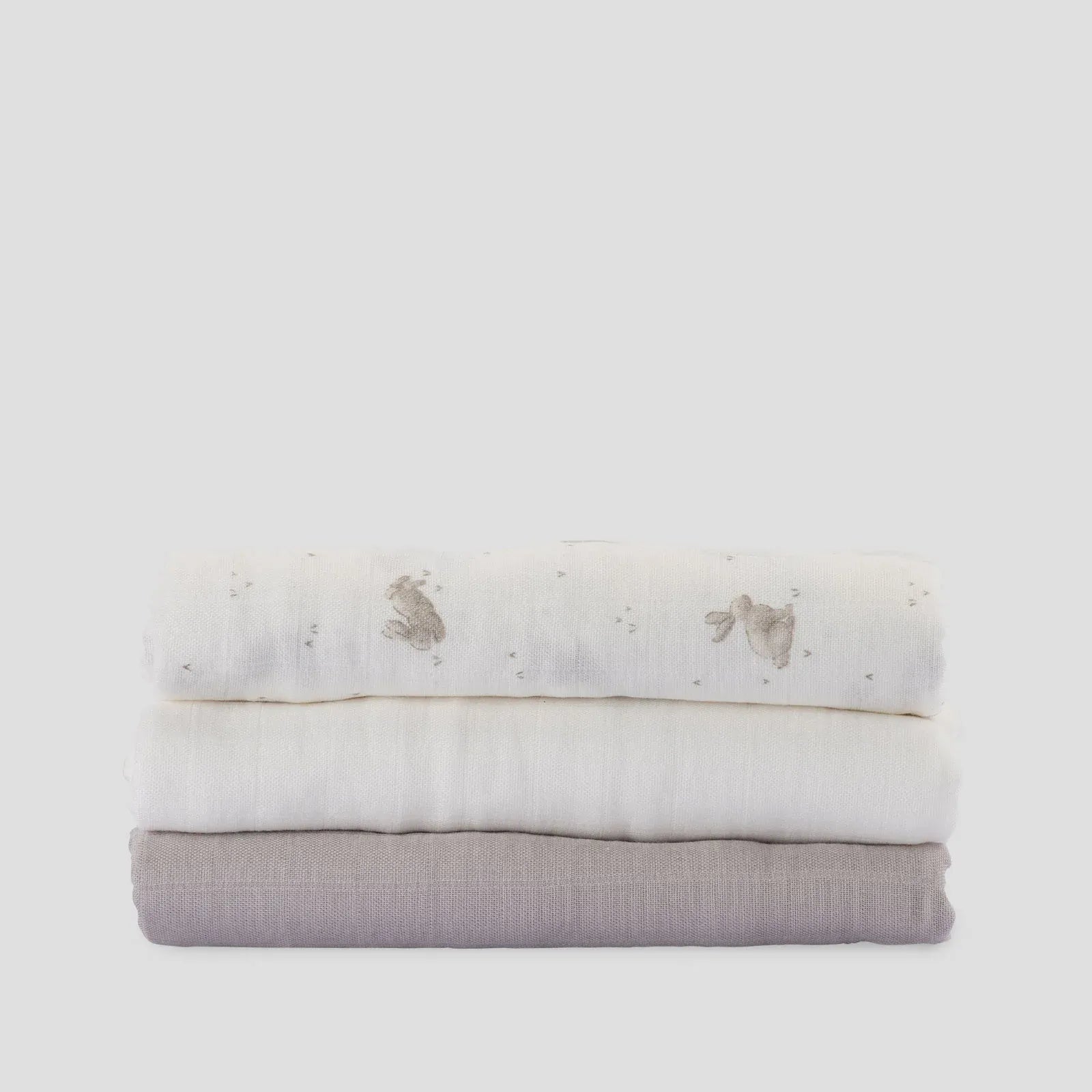 Muslin Wraps 3pk Stone Grey - Little Bamboo