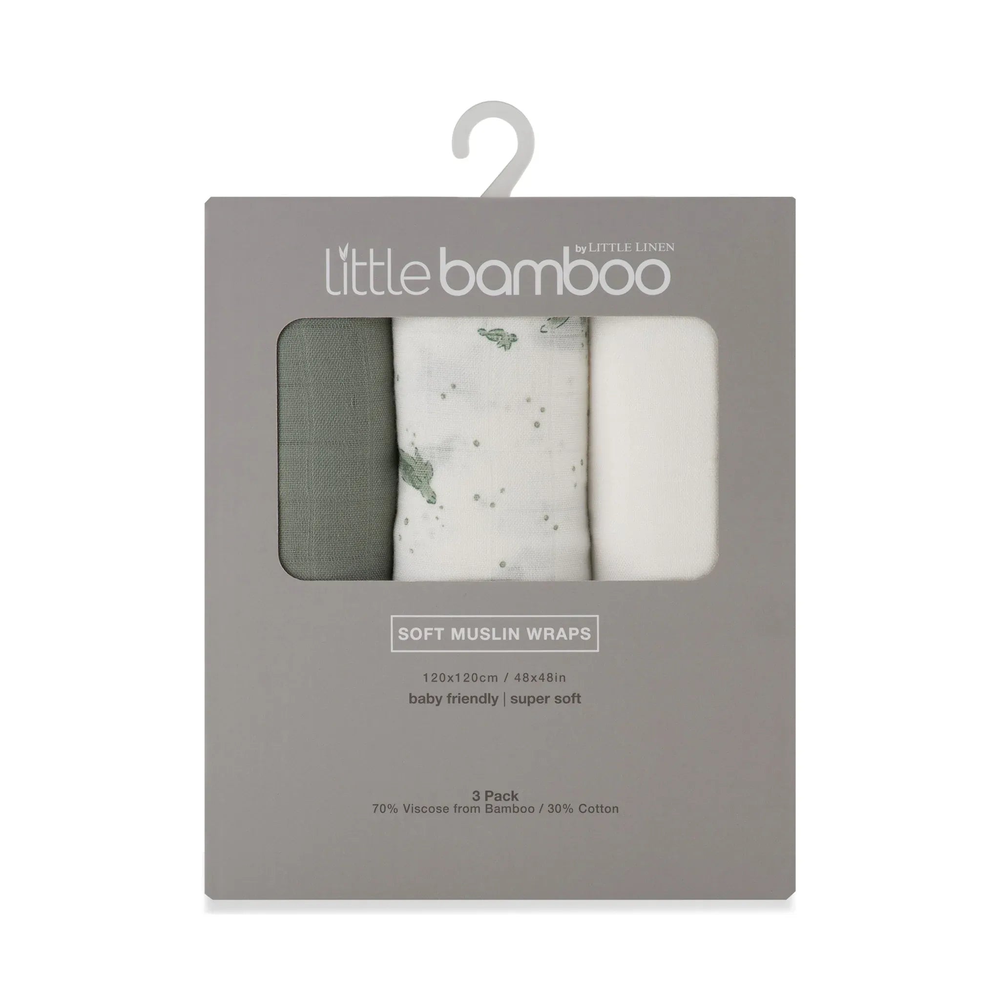 Muslin Wraps 3pk Turtle Bay - Little Bamboo