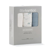 Muslin Wrap 3pk Retro Blue - Little Bamboo