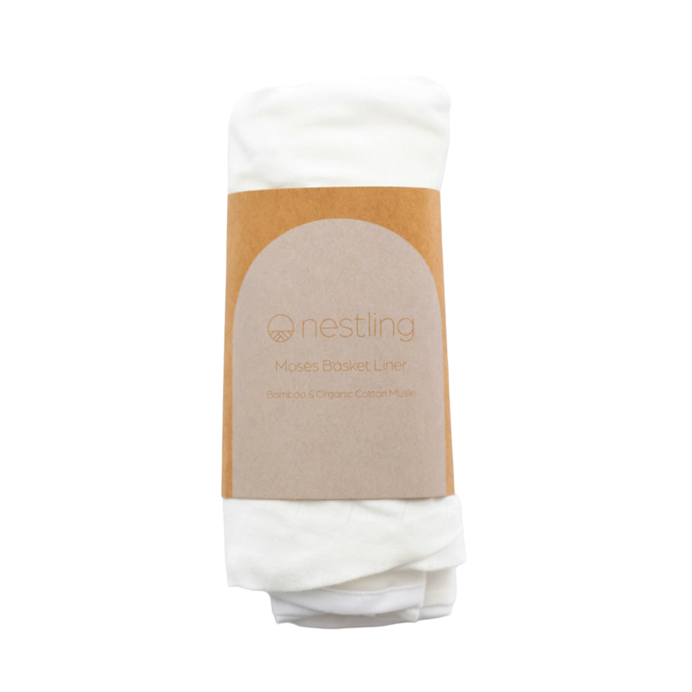 Moses Basket Muslin Liner White - Nestling