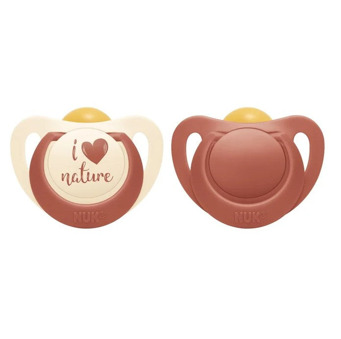 NUK for Nature Latex Soother 2pk 0-6mths Rust - NUK