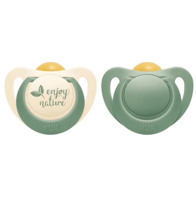 NUK for Nature Latex Soother 2pk 0-6mth Green - NUK