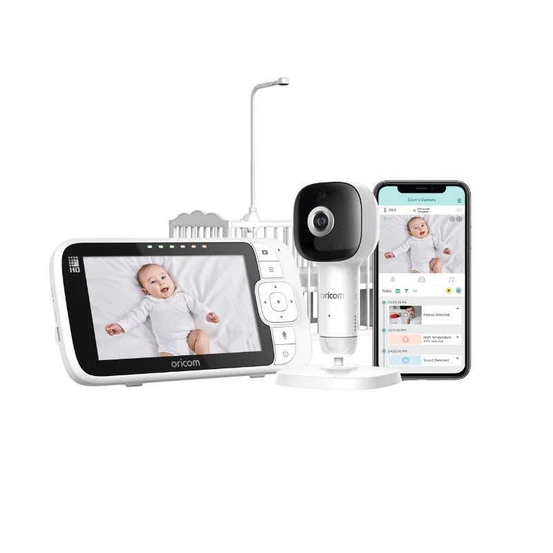 Oricom Skyview AI 5" Smart HD Baby Monitor with Cot Stand