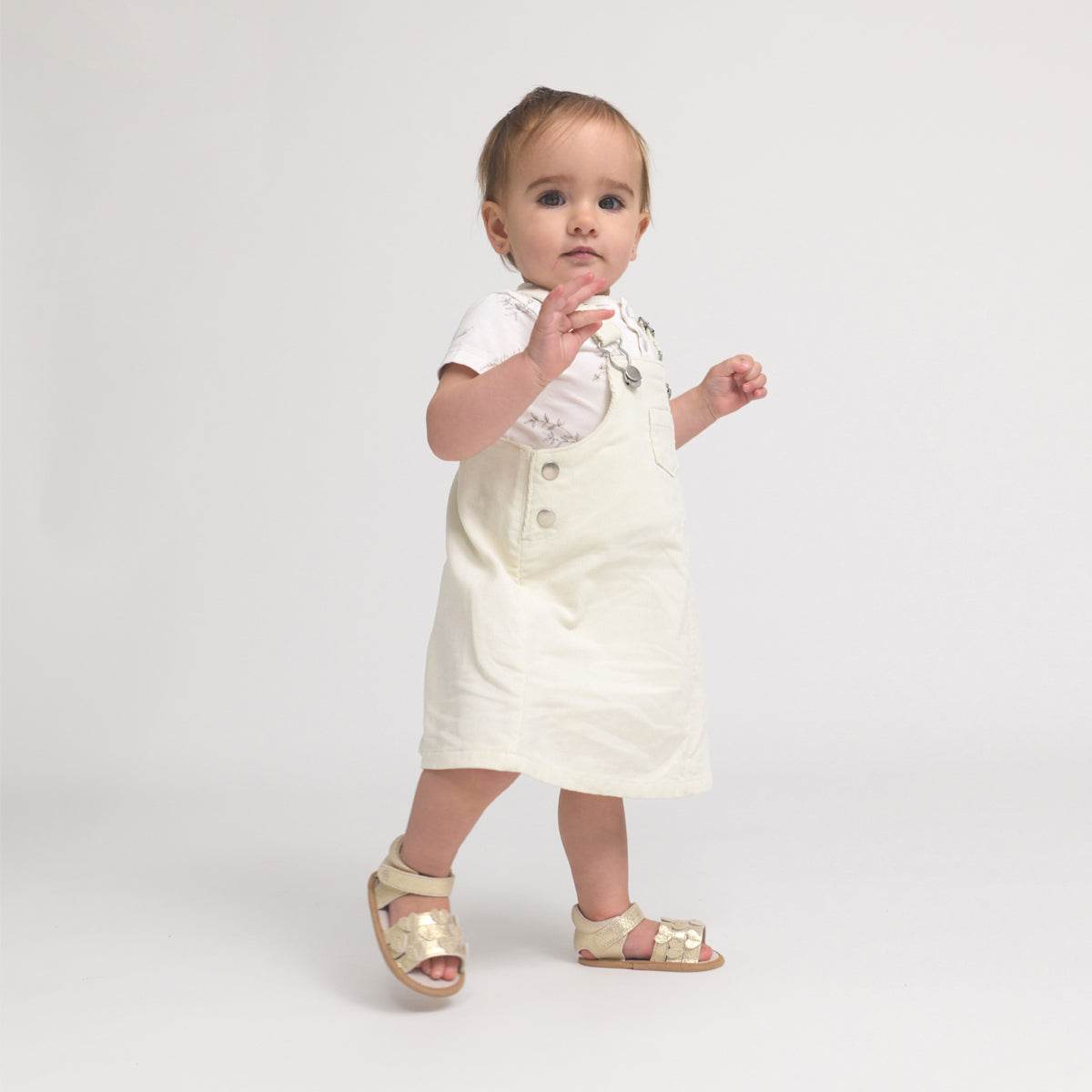Hearts Sandal L Gold Sparkle - Pretty Brave