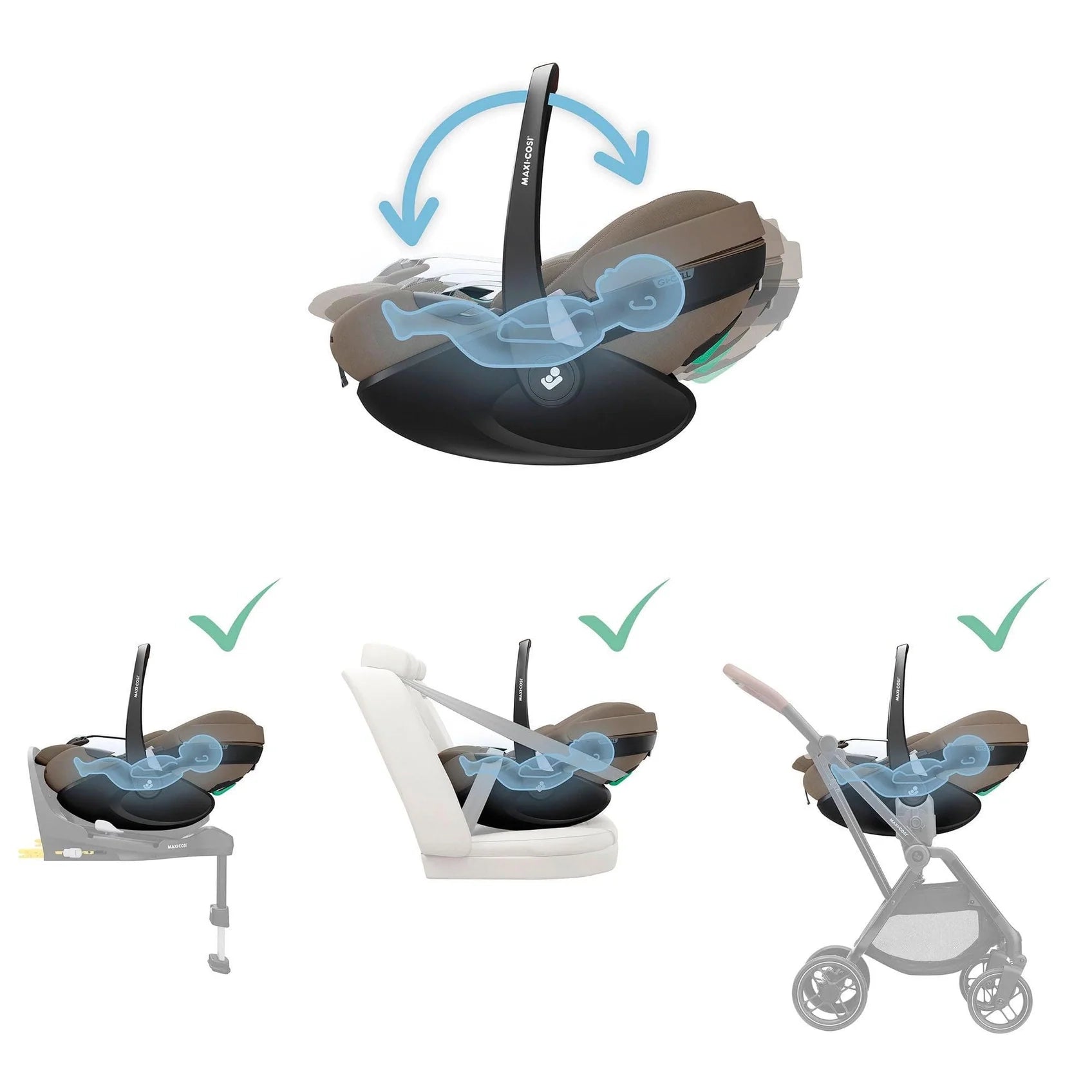 Maxi Cosi Pebble 360 Pro 2 Ft. Slide Tech - Maxi Cosi - Dimples