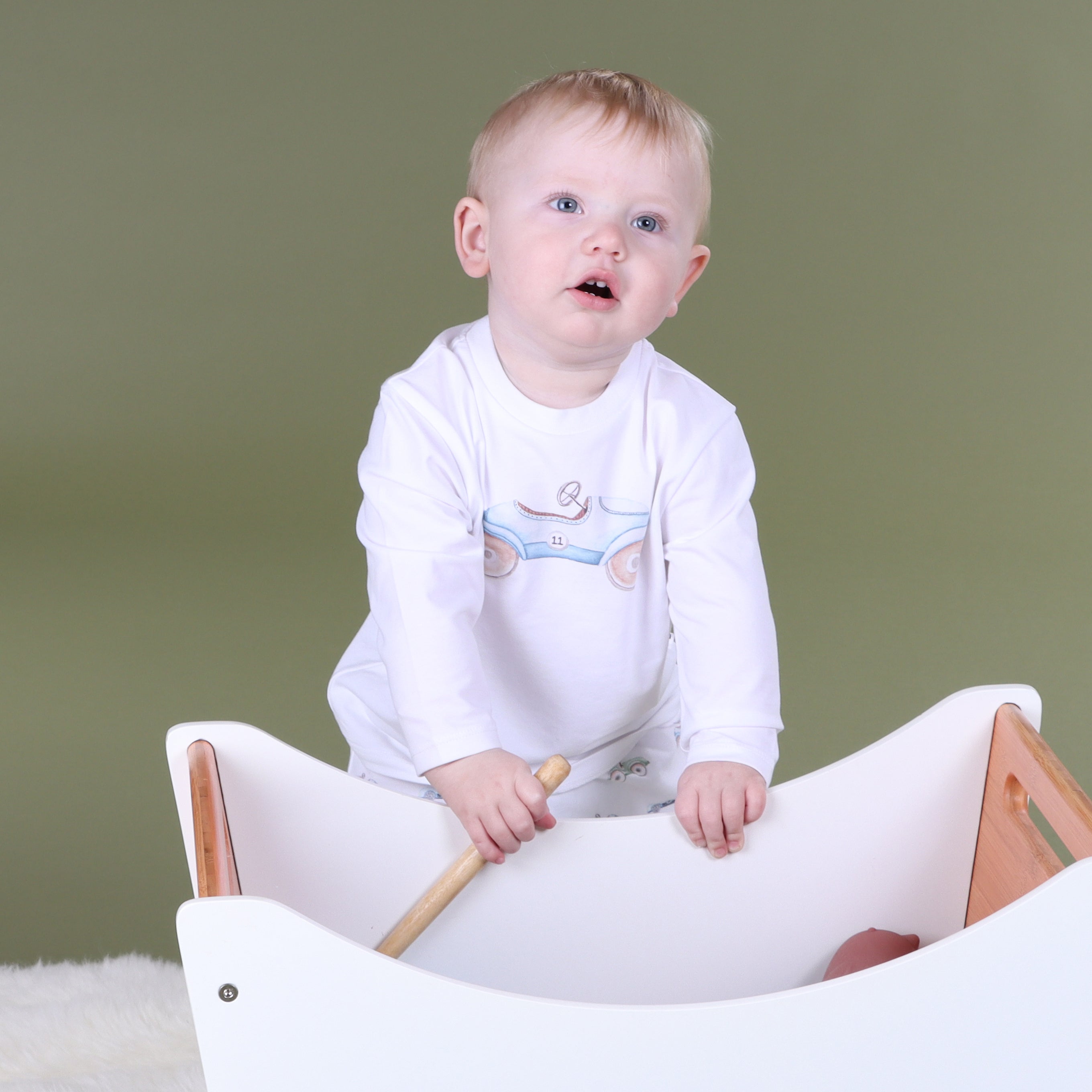 Cotton Long Sleeve Top 12mth Car - Little Bee by Dimples