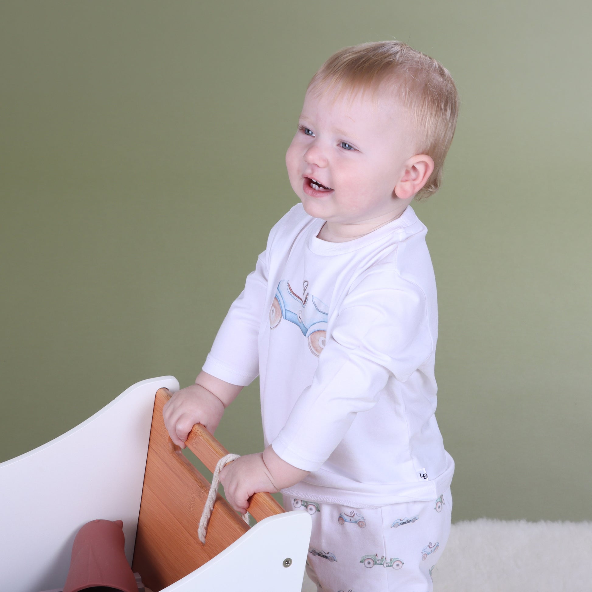 Cotton Long Sleeve Top 12mth Car - Little Bee by Dimples