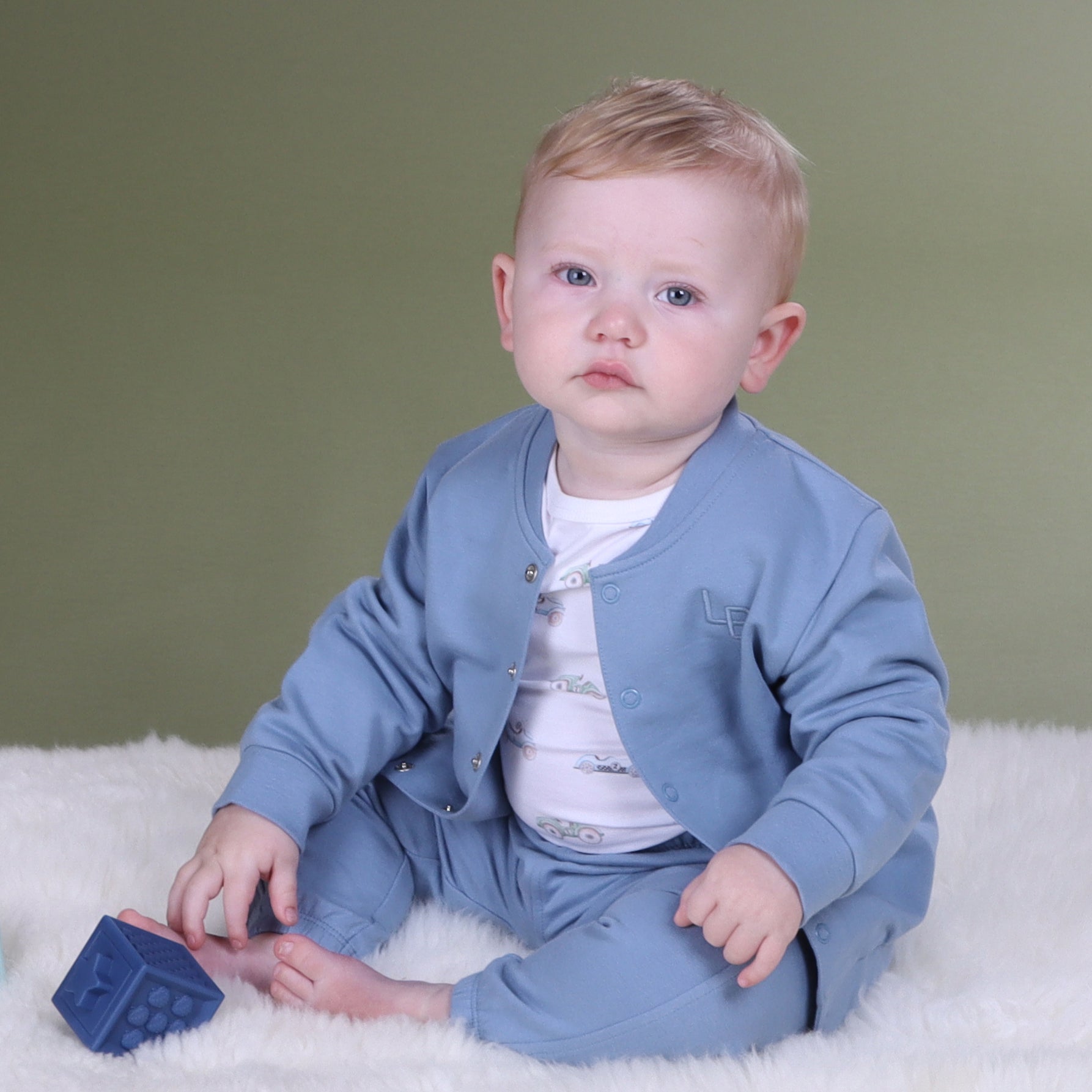 Fleece Track Pants 12mth Denim Blue - Little Bee by Dimples