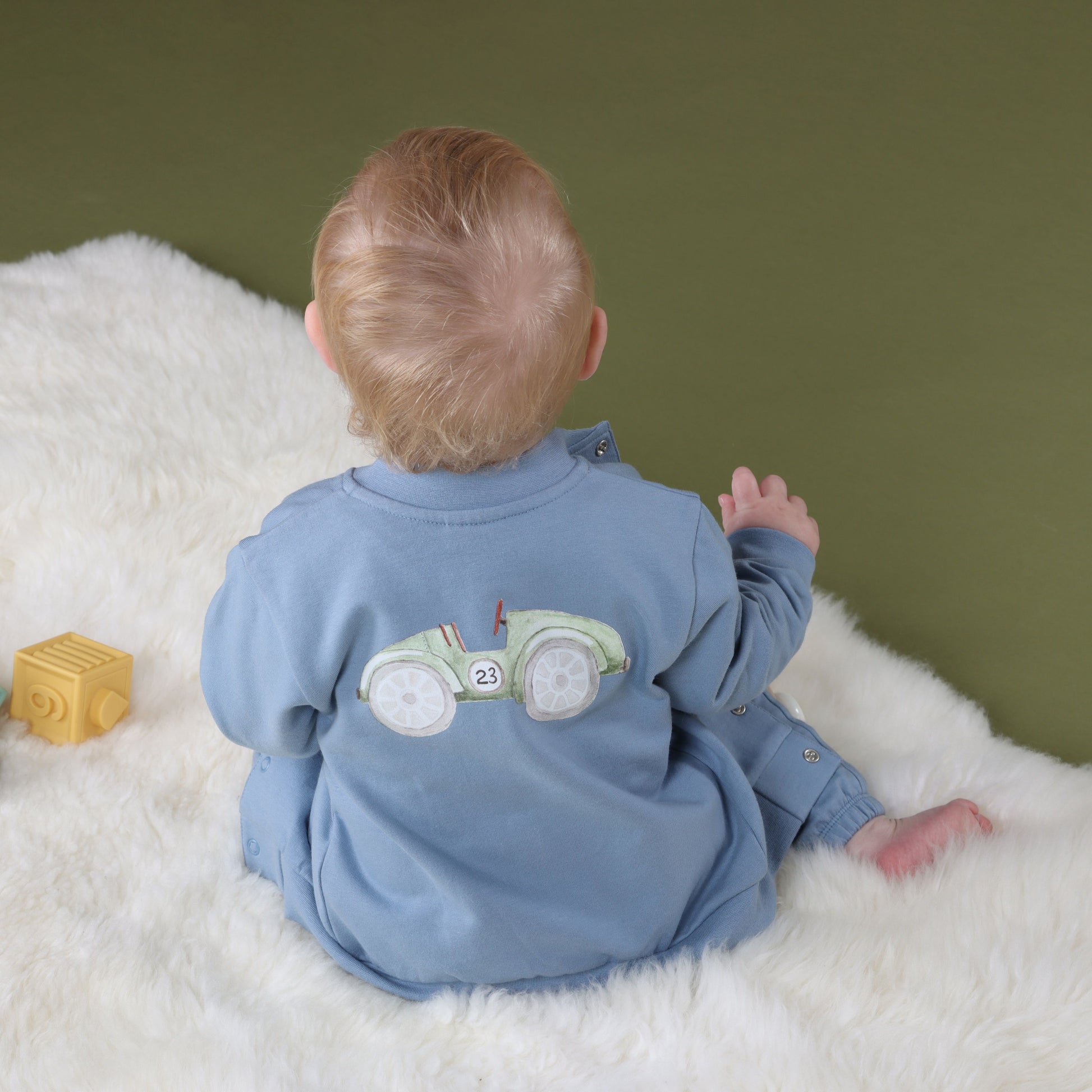 Fleece Bomber Jacket 12mth Denim Blue - Little Bee by Dimples