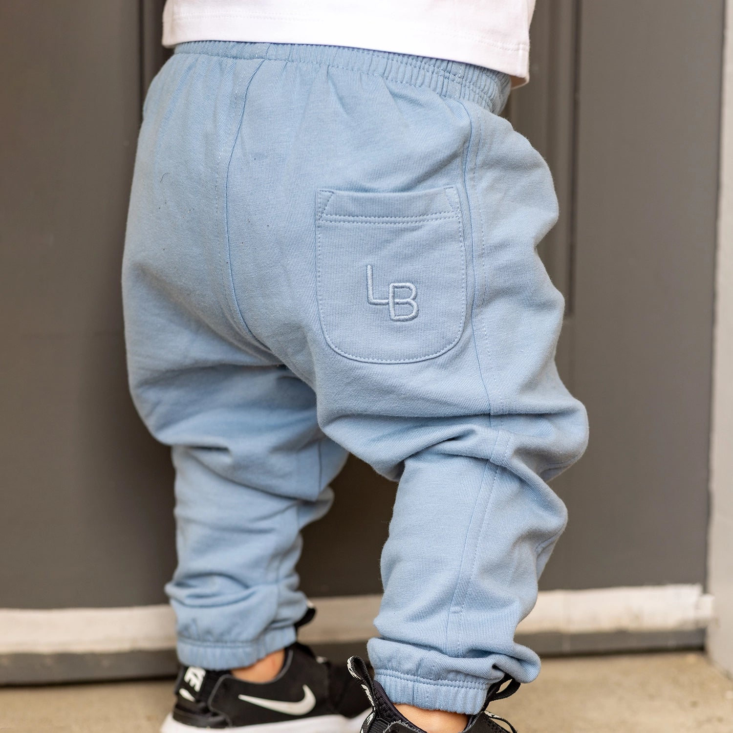 Fleece Track Pants 12mth Denim Blue - Little Bee by Dimples