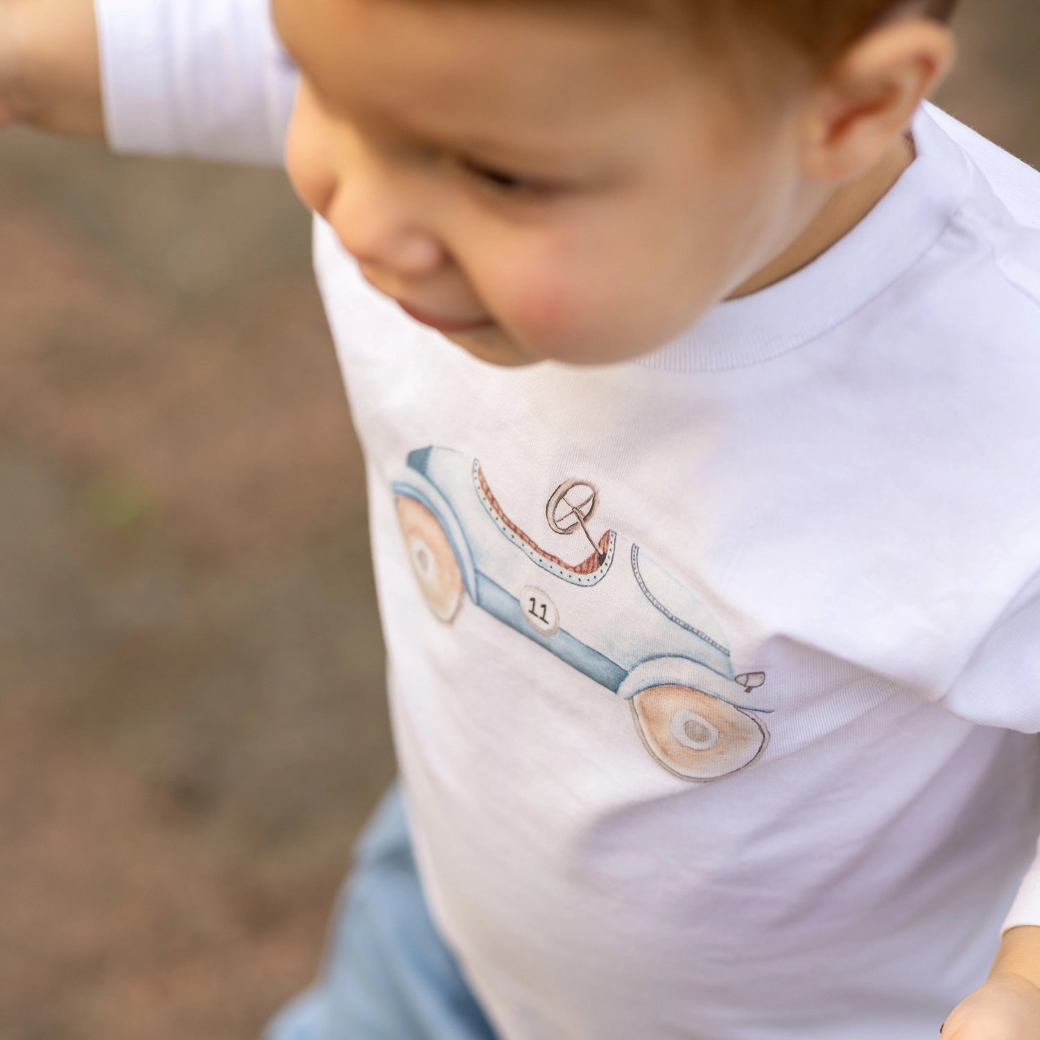 Cotton Long Sleeve Top 12mth Car - Little Bee by Dimples