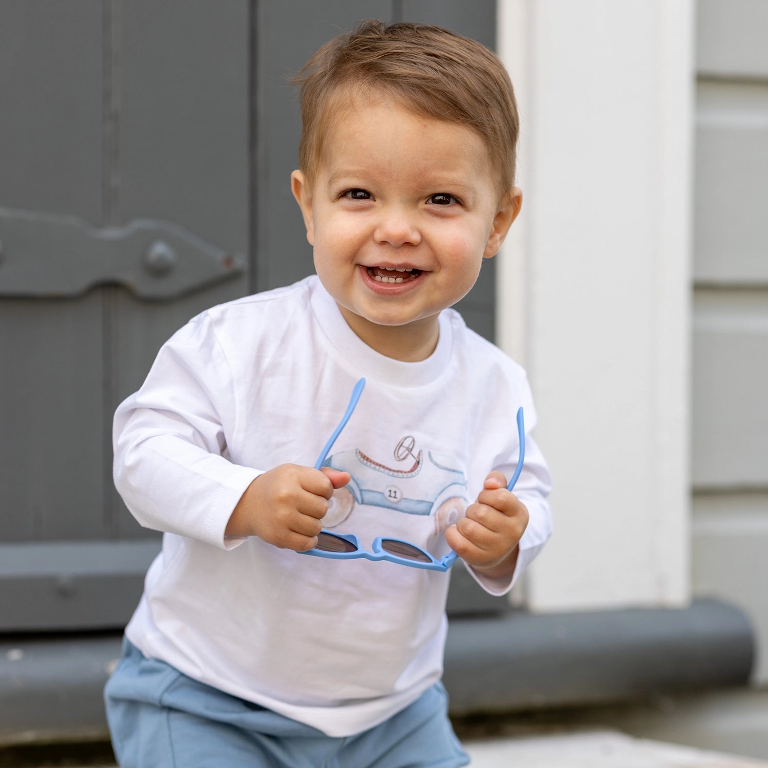 Cotton Long Sleeve Top 12mth Car - Little Bee by Dimples