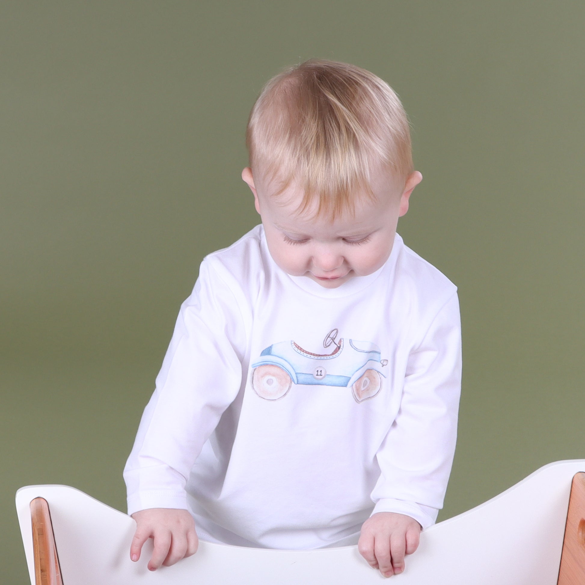 Cotton Long Sleeve Top 12mth Car - Little Bee by Dimples
