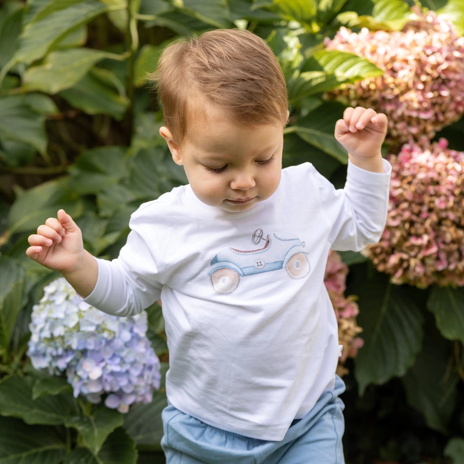 Cotton Long Sleeve Top 12mth Car - Little Bee by Dimples