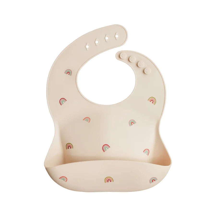 Silicone Baby Bib Rainbow - Mushie