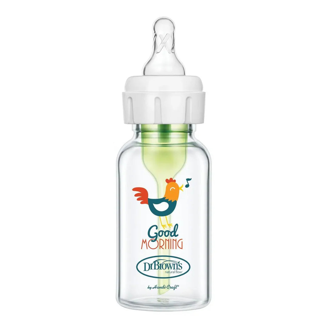 Dr Brown's Narrow Neck Glass Bottle Level 1 - 120ml - Dr Brown's - Dimples