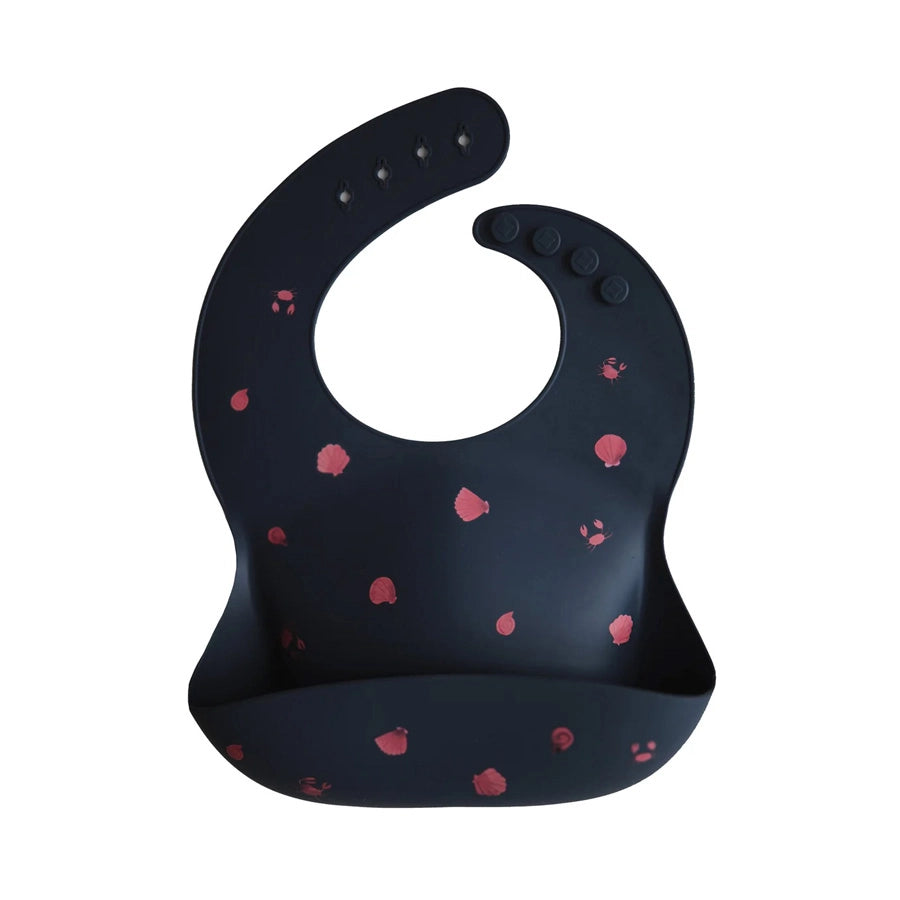 Silicone Baby Bib Shells Smoke - Mushie