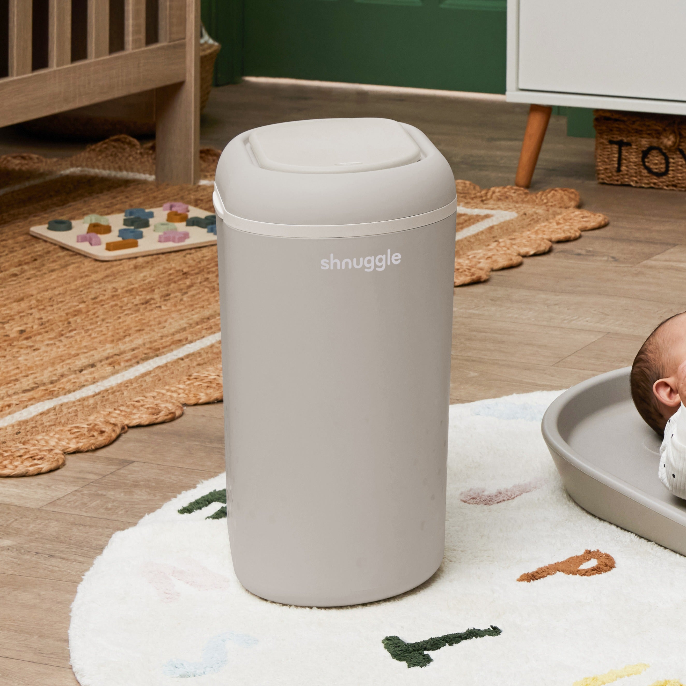 Shnuggle Eco Touch Nappy Bin Taupe - Shnuggle